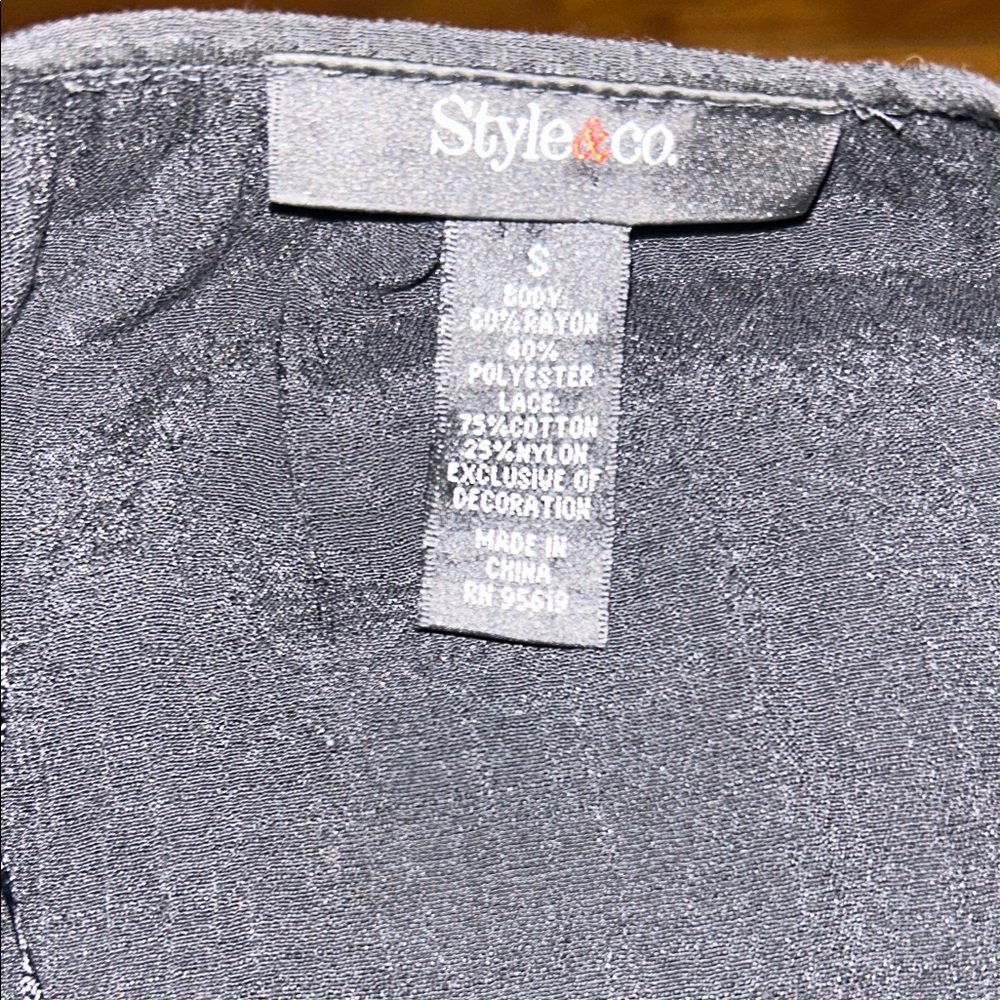 Style & Co. Black Lace Blouse - Picture 4 of 4
